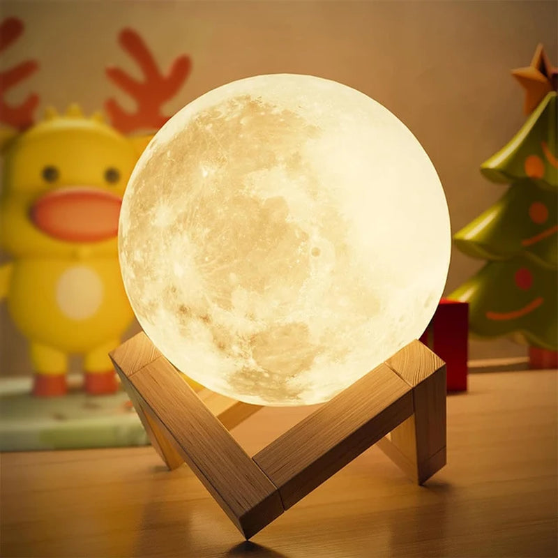 LED Night Light 3D Print Moon Lamp Battery Powered Moon Lamp Children Night Lamp Table Lamp Home Bedroom Decor Birthday Gifts