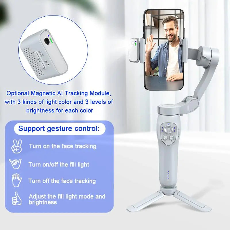 Compact Mobile Phone Gimbal Stabilizer, Summer Adjustable Smartphone Selfie Phone Gimbal, Small Phone & Digital Camera Tripod for Iphone, Gimbal Phone Stabilizer, Phone Tripod, Selfie Accessories, Phone Accessories