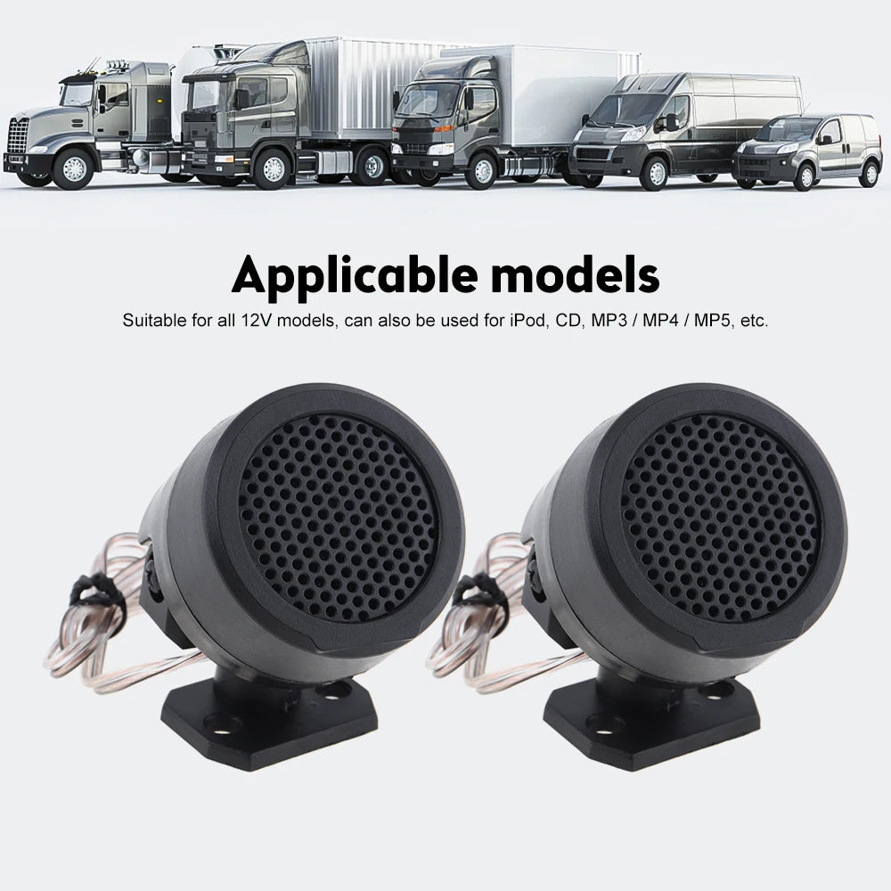 1 Pair 500W Car Power Built-In Crossovers Auto Loud Speakers Dome Tweeter New