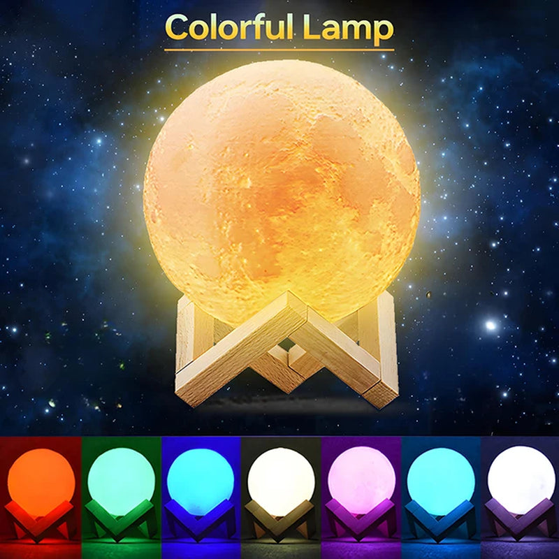 LED Night Light 3D Print Moon Lamp Battery Powered Moon Lamp Children Night Lamp Table Lamp Home Bedroom Decor Birthday Gifts