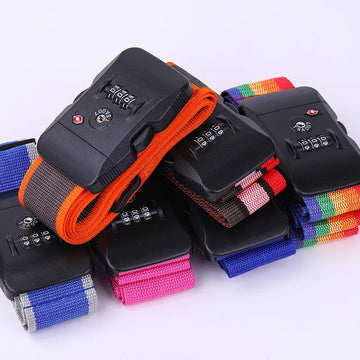 PP Luggage Belt 3 Digit Combination Luggage Strap with TSA Lock Travel Essentialstravel Luggage Straps Suitcase Belts Adjustable