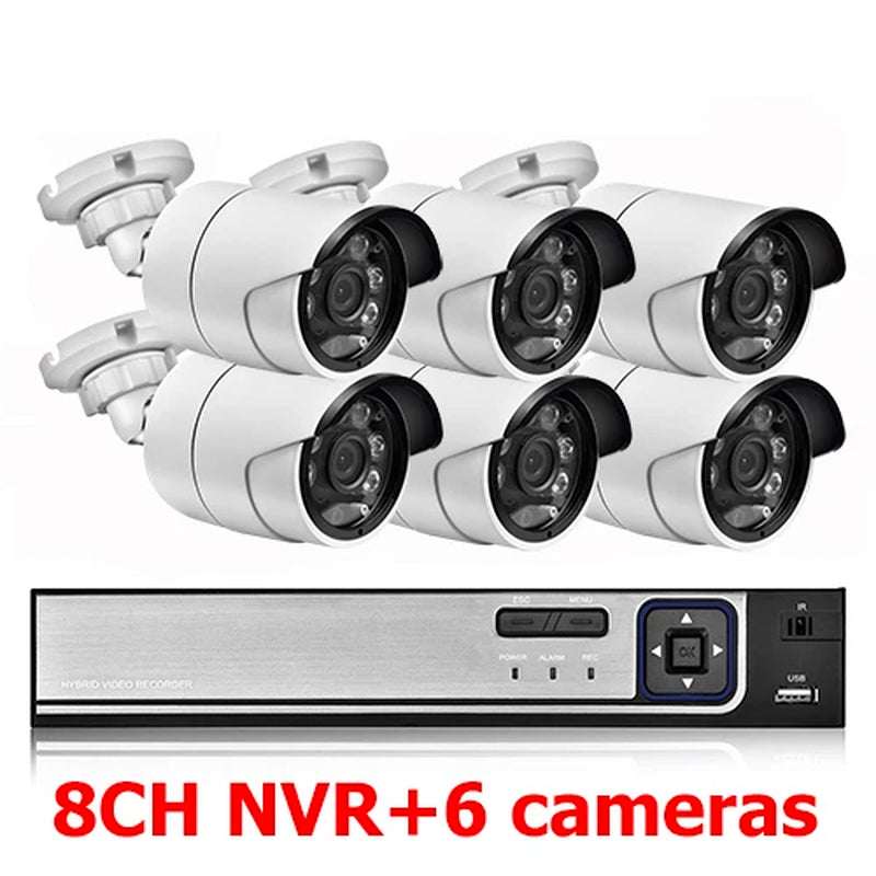 8CH 5MP POE Face Detection Security System 5MP Outdoor Weatherproof IR Night Vision IP POE Camera Surveillance CCTV Kit