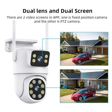8MP PTZ Wifi Camera Dual Lens Auto Tracking Ai Human Detection CCTV Video Outdoor Surveillance Camera Security CCTV IP Cameras
