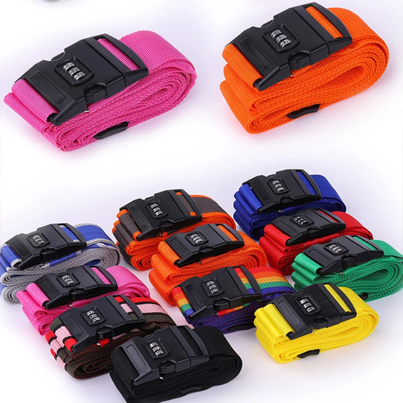 Travel Accessories Can Be Adjusted 420CM Luggage Strap Luggage Box Fixing Belt with Password 18-34 Inch Travel Essential