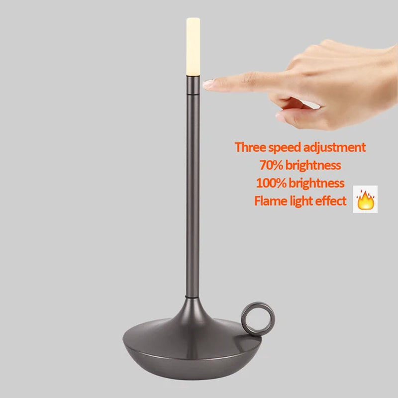 Table Lamp for Bedroom Rechargeable Wireless Touch Lamp Camping Candle Creative Lamp Rechargeable USB-C Desk Lamp