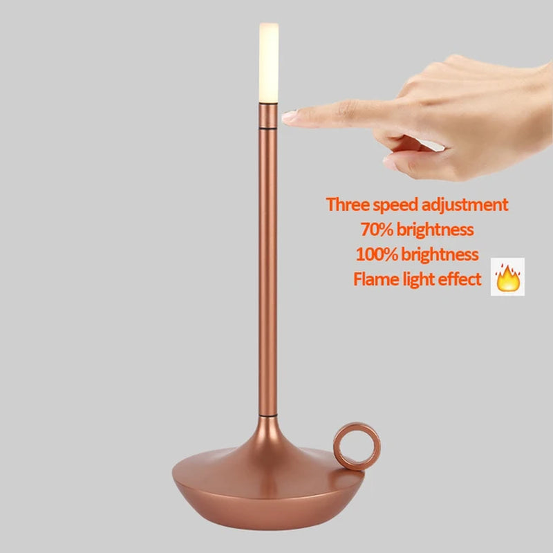 Table Lamp for Bedroom Rechargeable Wireless Touch Lamp Camping Candle Creative Lamp Rechargeable USB-C Desk Lamp
