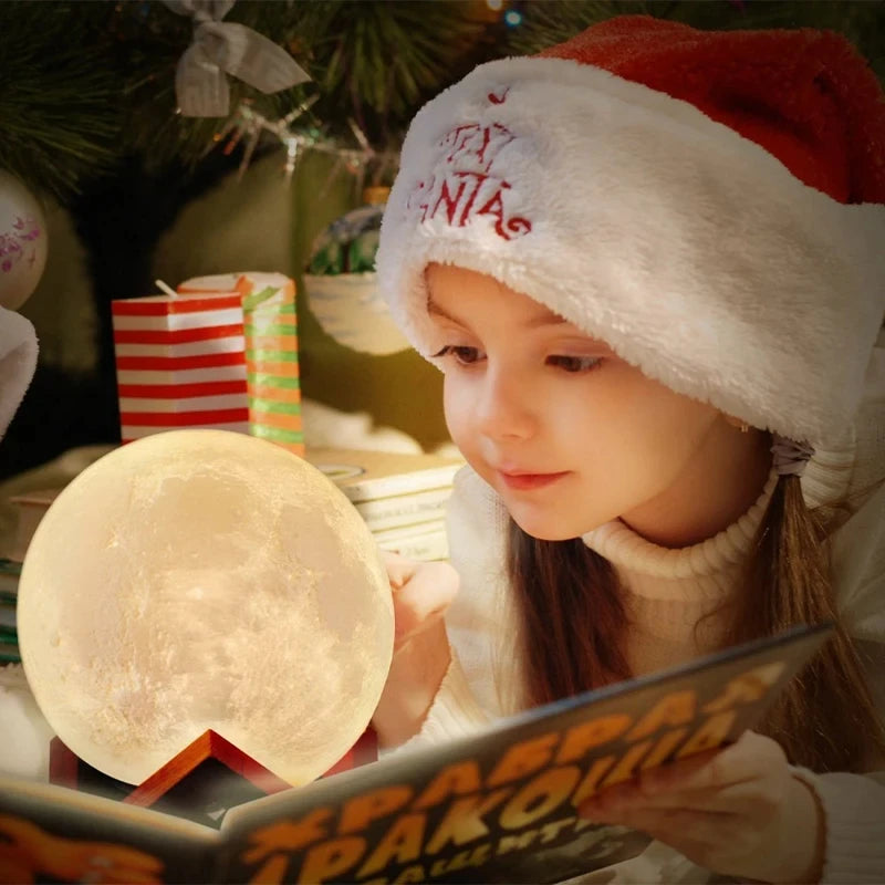 LED Night Light 3D Print Moon Lamp Battery Powered Moon Lamp Children Night Lamp Table Lamp Home Bedroom Decor Birthday Gifts