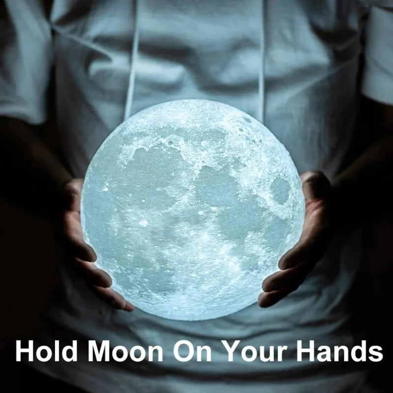 LED Night Light 3D Print Moon Lamp Battery Powered Moon Lamp Children Night Lamp Table Lamp Home Bedroom Decor Birthday Gifts