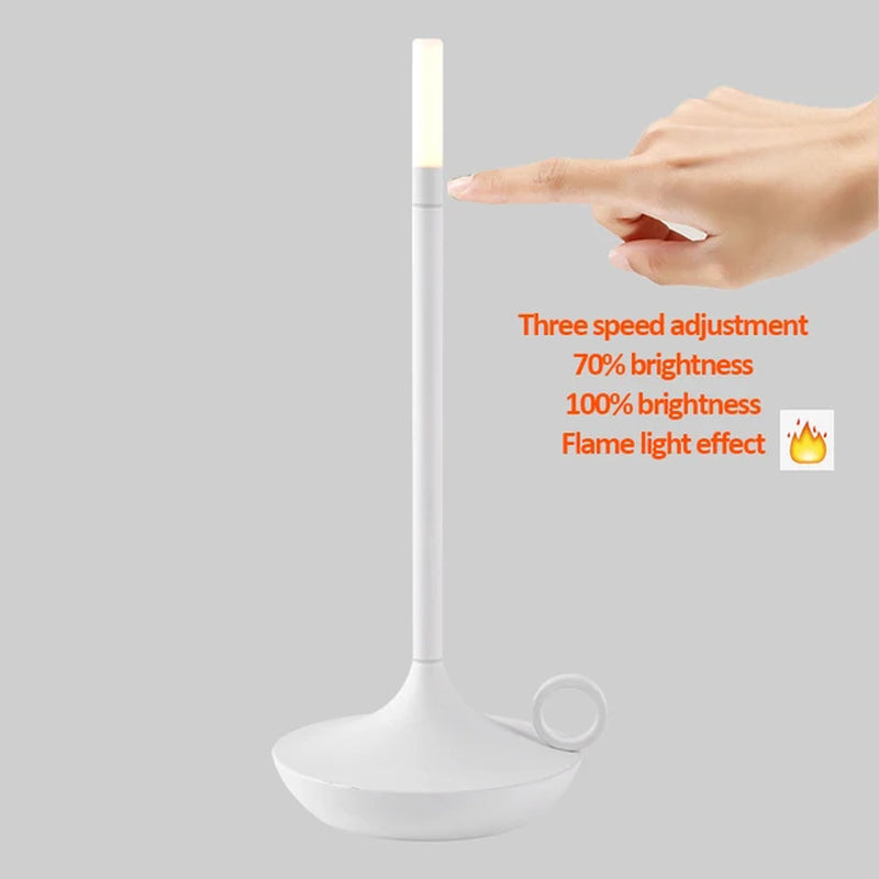 Table Lamp for Bedroom Rechargeable Wireless Touch Lamp Camping Candle Creative Lamp Rechargeable USB-C Desk Lamp